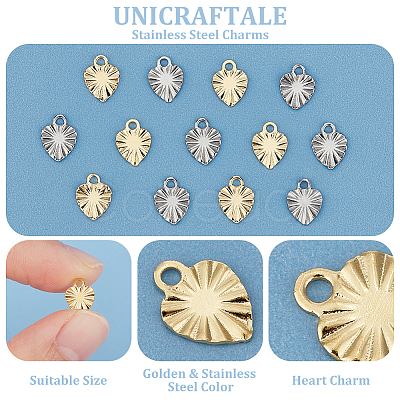 Unicraftale 200Pcs 2 Colors 304 Stainless Steel Charms STAS-UN0054-93-1