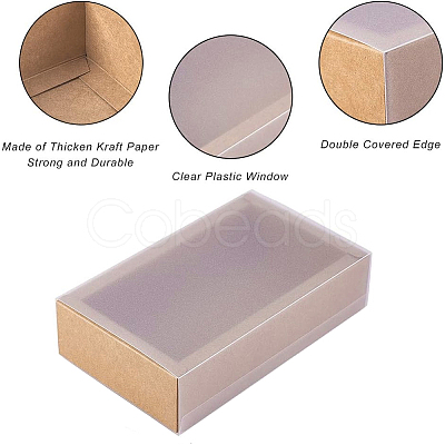 30Pcs Kraft Paper Jewelry Drawer Boxes CON-BC0007-22-1