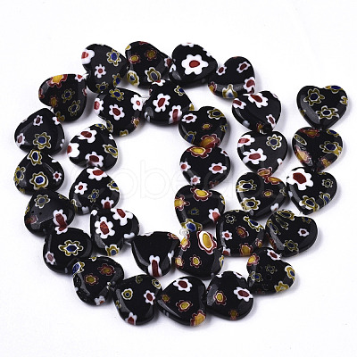 Handmade Millefiori Lampwork Beads Strands X-LAMP-N023-001B-1