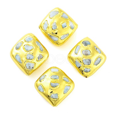 Rack Plating Brass with Natural Larimar Beads KK-NH0001-05G-1