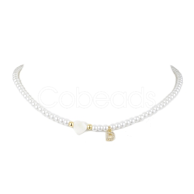 Brass Micro Pave Grade AAA Cubic Zirconia Letter Pendant Necklaces NJEW-JN04771-04-1