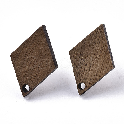 Walnut Wood Stud Earring Findings MAK-N033-005-1