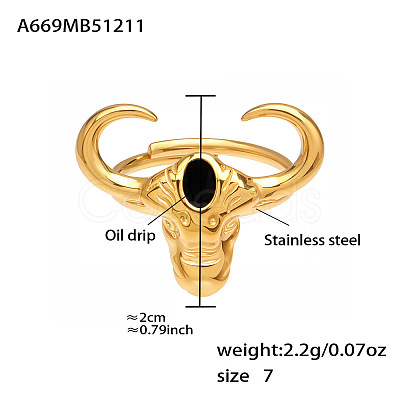 316L Surgical Stainless Steel Enamel Cuff Open Rings WG18EEE-05-1