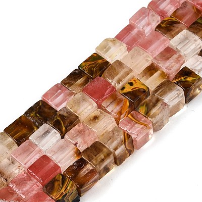 Tigerskin Glass Beads Strands G-T139-6x6-11A-1