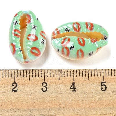 Printed Natural Shell Beads BSHE-G037-01A-1