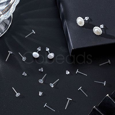 500Pcs Eco-Friendly Plastic Stud Earring Findings KY-SP0001-03B-1