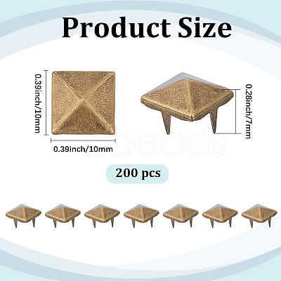 200Pcs Iron Studs Rivets IFIN-GF0001-63AB-1