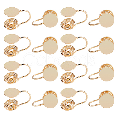 16Pcs Brass Spiral Pad Ear Cuff Findings EJEW-HS0001-24G-1