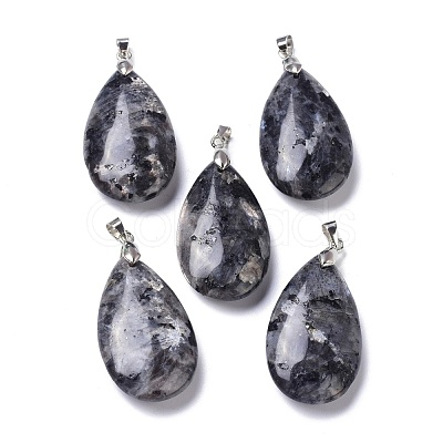 Natural Larvikite Pendants G-D084-01P-B06-1