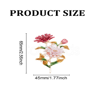 1Pc Daisy Enamel Pins JEWB-LP0010-06-1