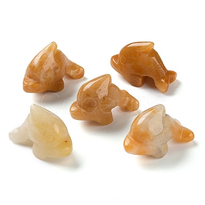 Natural Topaz Jade Carved Healing Dolphin Figurines G-B062-01D-1