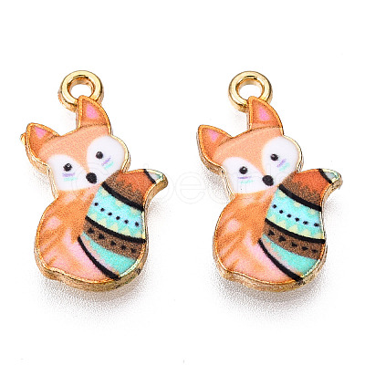 Painted Alloy Pendants PALLOY-P288-05G-08-1