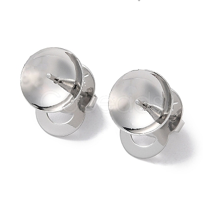 Rack Plating Brass Stud Earring Settings KK-F090-15P-03-1