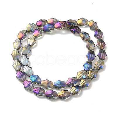 Transparent Electroplate Glass Beads Strands EGLA-F159-HR03-1