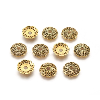 Tibetan Style Alloy Bead Caps GLF1434Y-1