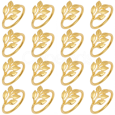 16Pcs Christmas Theme Alloy Napkin Rings AJEW-GF0013-16G-1