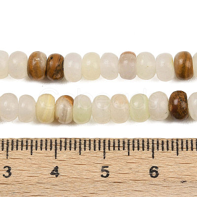 Natural Green Banded Calcite(Afghan Jade) Beads Strands G-L647-D03-4x6mm-1