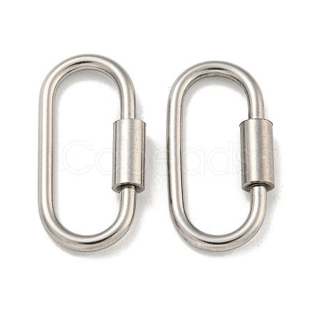 Non-Tarnish 304 Stainless Steel Screw Carabiner Lock Charms STAS-C092-01A-P-1