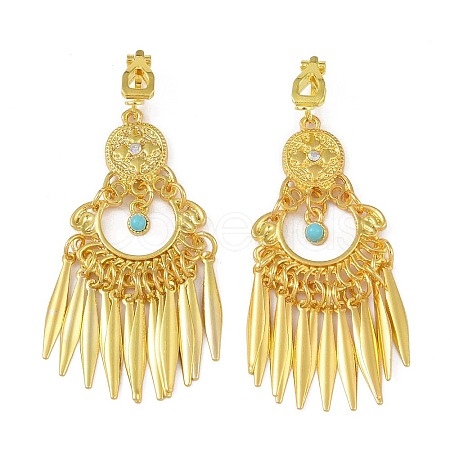 Bohemia Zinc Alloy Rhinestone & Resin Clip-on Earrings LS-EJEW-C089-03G-1
