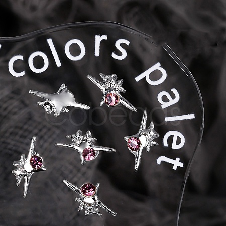 Star Alloy Rhinestone Cabochons MRMJ-WH0075-114-28-1