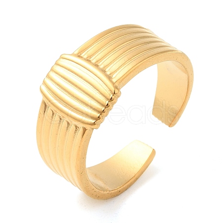 304 Stainless Steel Open Cuff Rings for Women STAS-D085-27G-1
