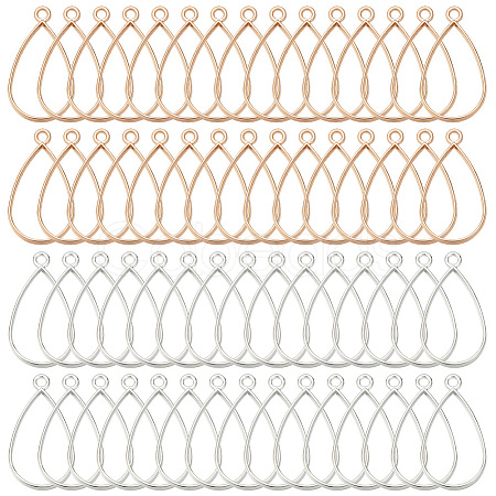 60Pcs 2 Colors Alloy Open Back Bezel Pendants FIND-OC0003-36-1