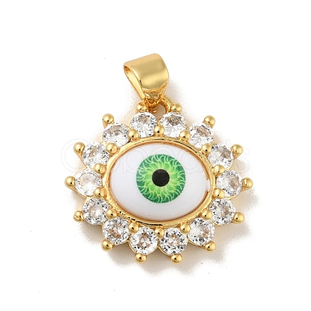 Brass Micro Pave Cubic Zirconia Pendants KK-B059-45G-D-1