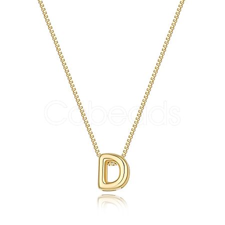 Brass Initial Pendant Box Chain Necklaces for Women FS-WG5C822-04-1