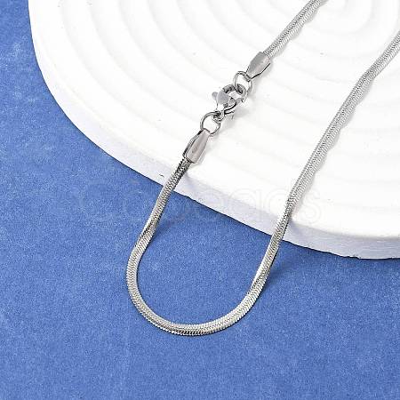 Non-Tarnish 304 Stainless Steel Snake Chain Necklaces NJEW-F195-02A-P-1