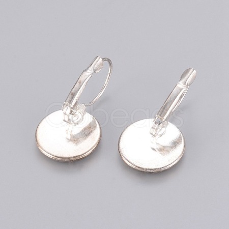 Brass Leverback Earring Findings KK-C1244-14mm-S-RS-1