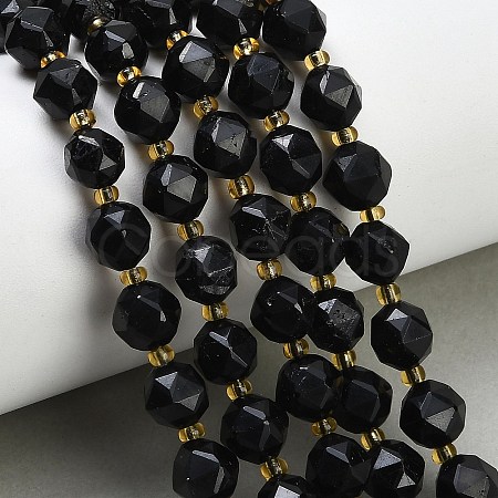 Natural Black Tourmaline Beads Strands GG-CBA3921-B11-8mm-1