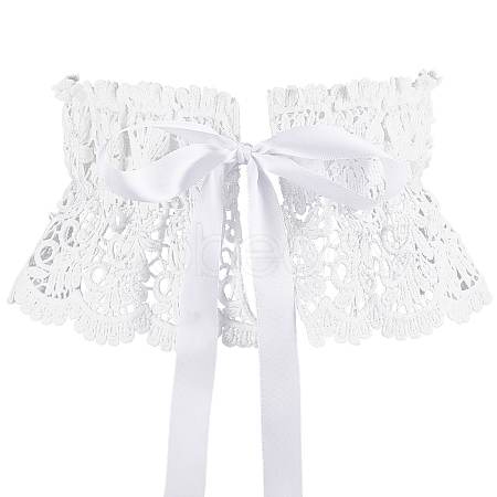Polyester Bowknot Wide Elastic Corset Belts AJEW-WH0248-31A-1
