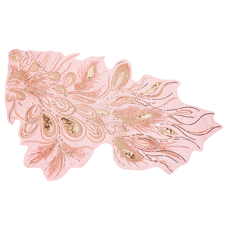 Peacock Tail Pattern Polyester Lace Computerized Embroidery Ornament Accessories DIY-WH0308-234C-1
