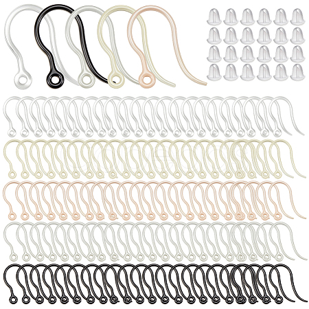 200Pcs 5 Colors Plastic Earring Hooks FIND-SP0005-40-1