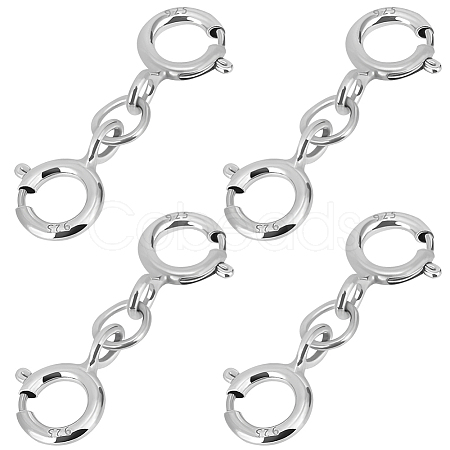 8Pcs 925 Sterling Silver Double Spring Ring Clasps STER-BBC0007-52-1
