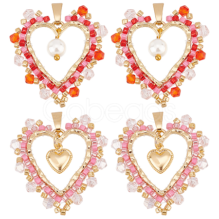 8Pcs 2 Styles Alloy Pendants PALLOY-GO00027-1