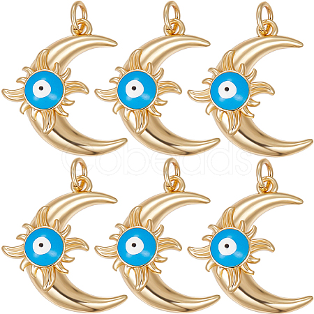 8Pcs Eco-Friendly Brass Enamel Pendants KK-BBC0008-76-1