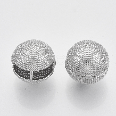 (Jewelry Parties Factory Sale)Brass Ball Clip-on Earrings KK-T050-051P-NF-1