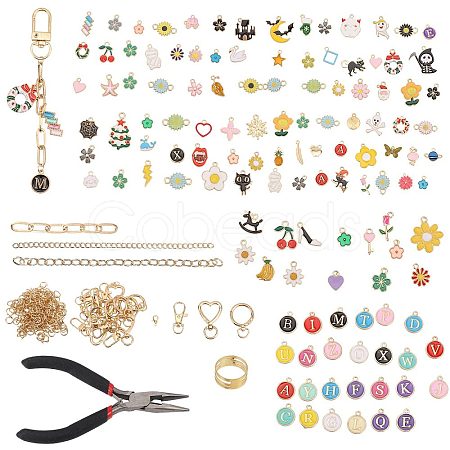 1 Bag DIY Keychain Kit DIY-GL0007-19B-1