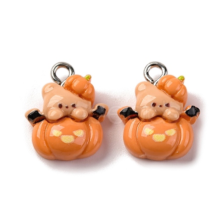Halloween Theme Opaque Resin Pendants RESI-D075-02E-1