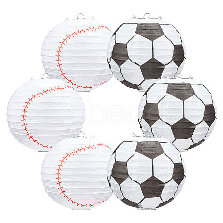 Football-shaped Paper Lantern Set DIY-WH0259-39-1