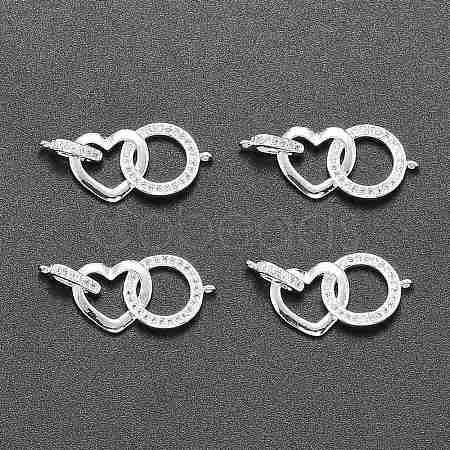 Brass Micro Pave Clear Cubic Zirconia Links Connectors ZIRC-L076-035S-1