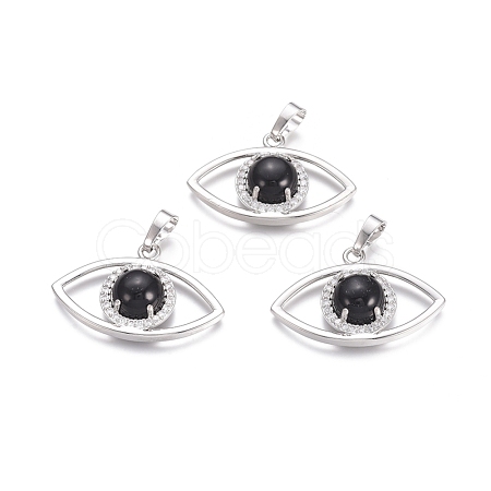 Natural Dyed & Heated Black Agate Pendants G-L512-H13-1