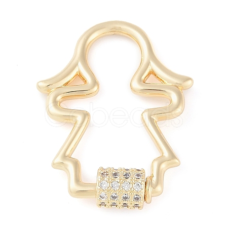 Rack Plating Brass Micro Pave Cubic Zirconia keychain Clasps KK-K374-03C-G-1