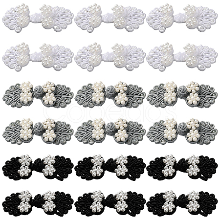 30Pcs 3 Colors Handmade Chinese Frogs Knots Buttons Sets AJEW-CY0001-48-1