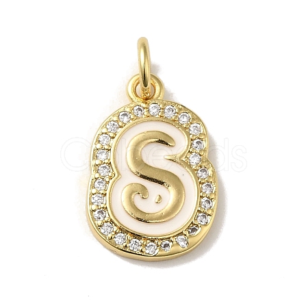 Brass Micro Pave Cubic Zirconia Pendants KK-K354-02G-S-1