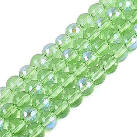 Transparent Electroplate Glass Beads Strands EGLA-Q132-6MM-01A-20-1