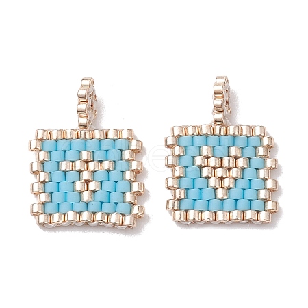 2Pcs Handmade MIYUKI Round Rocailles Seed Loom Pattern PALLOY-MZ00186-05-1