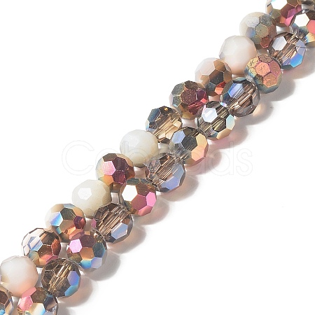Transparent Electroplated Glass Beads Strands X-GLAA-G097-04D-1