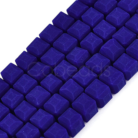 Opaque Frosted Glass Beads Strands GLAA-N072-01A-B10-1